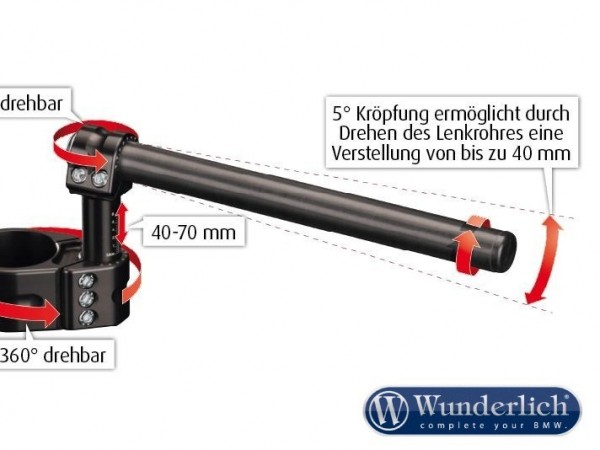 Регулируемая clip-on система для BMW RnineT черный 70мм