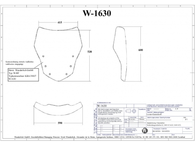 Вітрове скло Wunderlich для BMW K1600GT / K1600GTL - тоноване