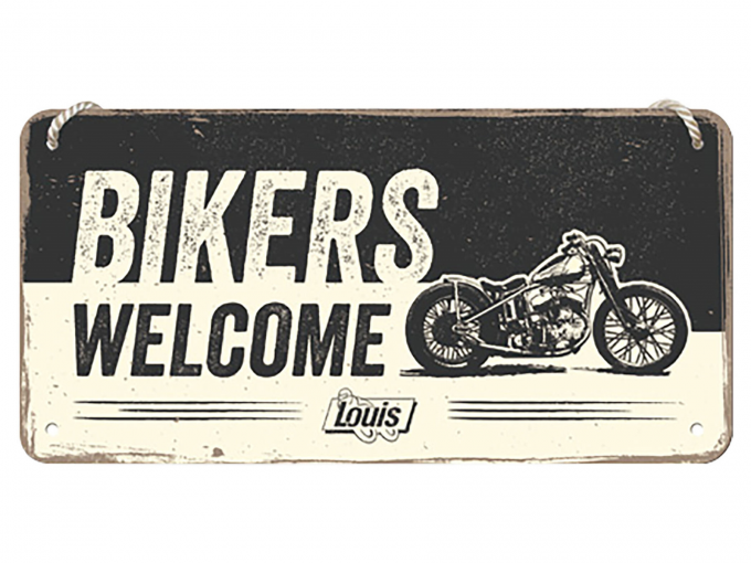 Металлическая табличка  "BIKERS WELCOME"