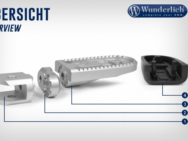 Кронштейны для подножек пассажира Wunderlich Vario "EVO1" для BMW  S1000R / S1000RR