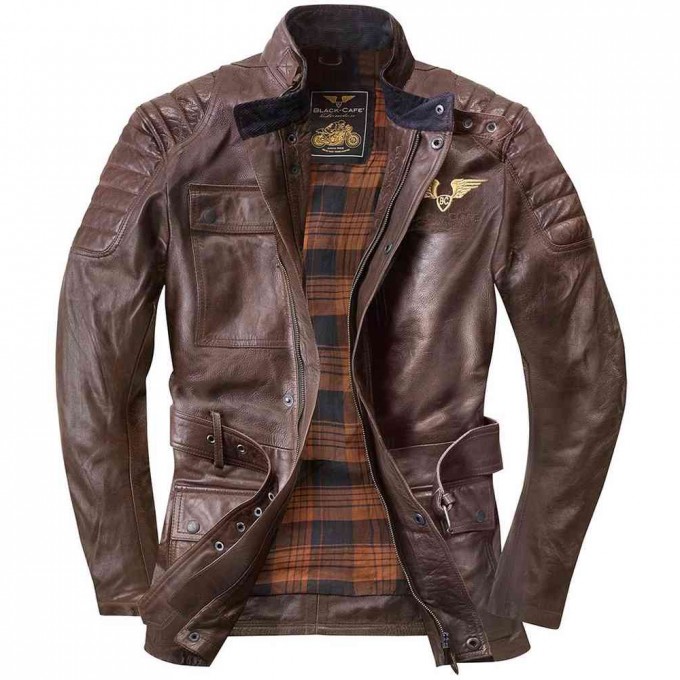 Мото куртка Black-Cafe London - 
коричневый, (50р)