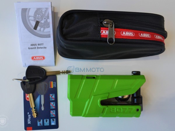 Мото-замок ABUS 8077 GRANIT DETECTO X-PLUS (зелений)