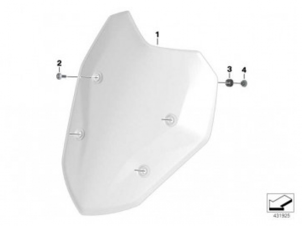 Вітрове скло для BMW S1000XR - прозоре